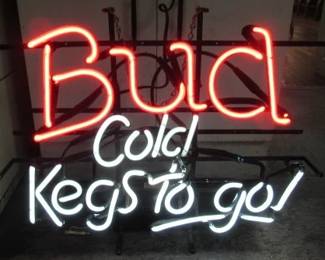 Bud Cold Kegs To Go Neon Sign