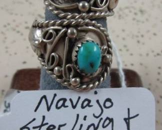 Navajo Sterling & Turquoise Signed Ring