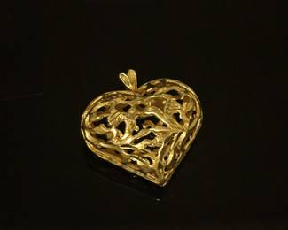14k lovebird filigree pendant