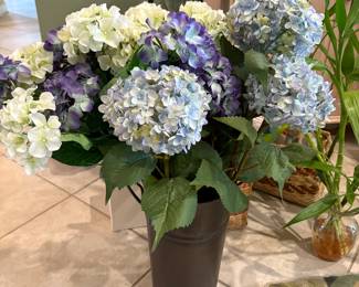 Faux hydrangea arrangement