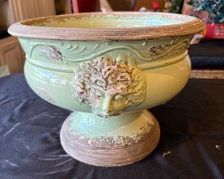 Large stoneware footed bowl