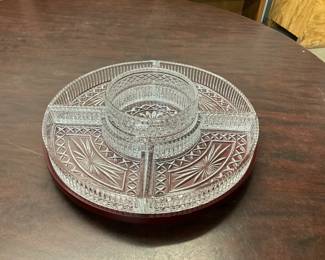 Anchor Hocking Wexford Clear Glass Lazy Susan Serving Platter 