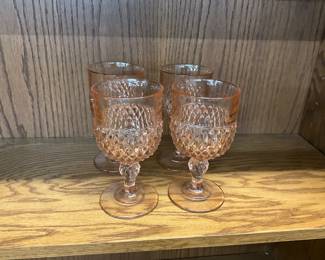 Indiana Glass Diamond Point Water Goblets