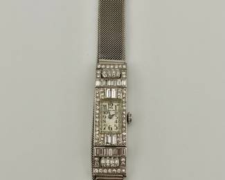Art Deco 14K white gold and diamond watch by Audemars Piguet