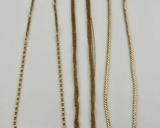 18K gold beads necklace, 14K multi-strand necklace, 14K gold chain