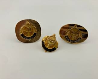 14k gold US Steel pin and single cufflinks