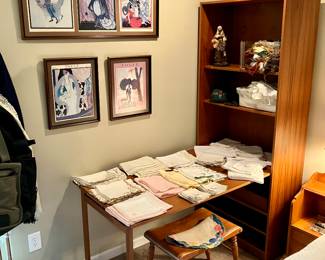 Danish teak bookshelf with folding desk