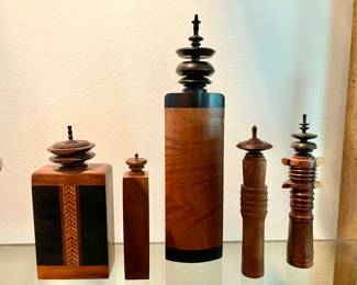 Exotic wooden bottles