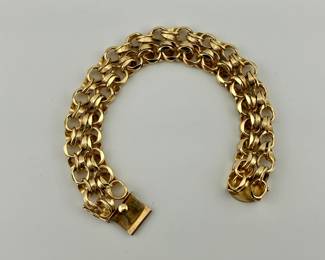 14k gold double curbed charm bracelet