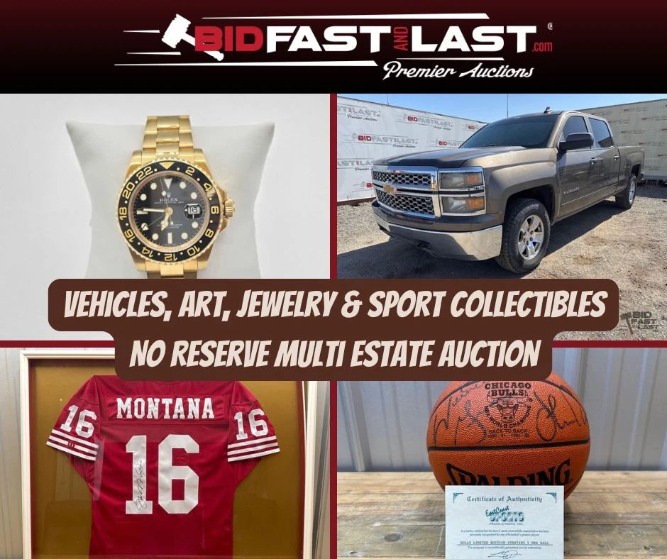 Vehicles, Art, Jewelry Sport Collectibles No Reserve Multi Estate Auction