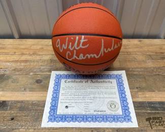 1856 Wilt Chamberlain Signed Basketball with COA