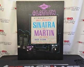 2716  Steve Kaufman Signed Aladdin Theater Sinatra  Martin Sign 