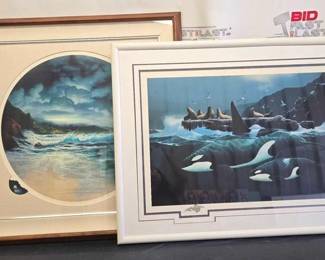 2742  2 Ocean Themed Lithographs 