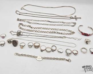 906  Sterling Silver Jewelry, 266.2g 