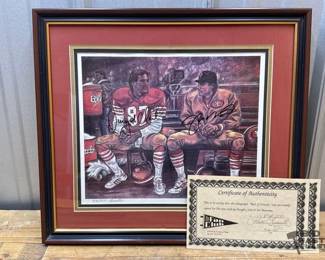 1824  Best of Friends San Francisco 49ers Signed Lithograph with COA 