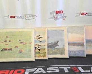 2754  5 Geoerge Mattson Water Coloring Paintings 