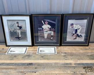 1872 Willie Mays, Mickey Mantle Billie Martin Signed Photographs with COA