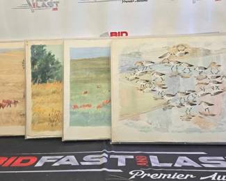 2746  4 George Mattson Watercolor Paintings 