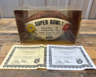 1837 1967 Green Bay vs Kansas City Super Bowl Signed Football with COA