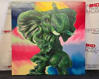 2728  Elephant Family Steve Kaufman Signed 