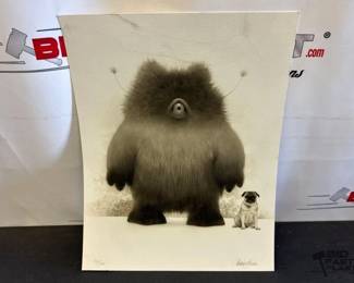 2831  Travis Louie Invader Mitch and His Pug Signed Limited Edition Lith... 