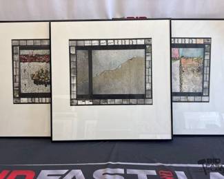 2710  3 Framed Pamela Kozminska Myopic Series Sundae Sidewalk Seri... 