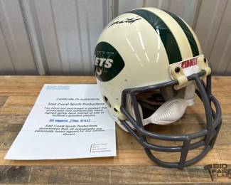 1844  Joe Namath NY Jets Signed Football Helmet with COA 