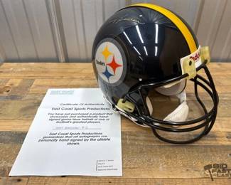 1848  Terry Bradshaw Steelers Signed Football Helmet with COA 