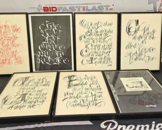 2784  7 Seuil de Source Poetry  Calligraphy Framed 