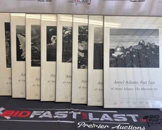 2704  8 Framed Ansel Adams Fiat Lux  Museum Set Posters 