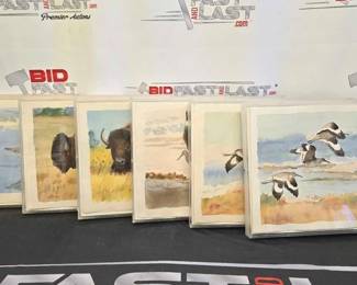 2756  7 George Mattson Watercolor Paintings 