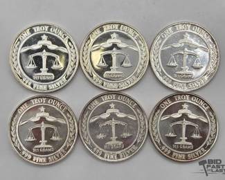 1250  6 .999 1983 Parliament Shield Coins, 1ozt 