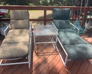 Outdoor lounge chairs and Accent table