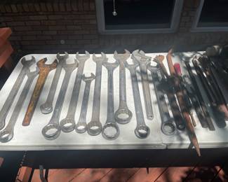 Lots of oversized tools and wrenches