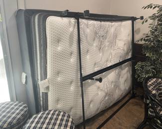 Queen size Serta mattress, boxspring and frame