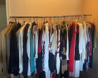 Lots of gorgeous clothing, including dresses, tops, kimonos, leather jackets and more