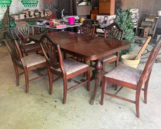 Table and 6 chairs
Use as is or refinish it!