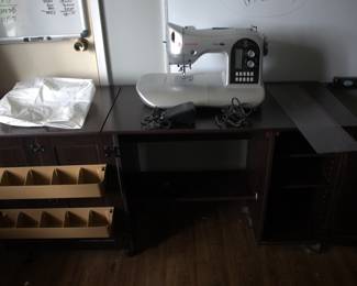 singer sewing machine and table