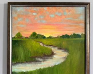 Gayle Barber original oil on canvas - "Marsh Grasses"