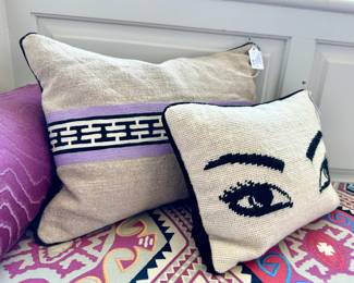 Fun pillows everywhere in the house