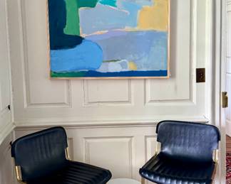 Paula Wachsstock original. Leather barstools