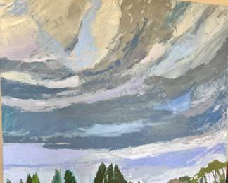 Paulal Wachsstock original oil on canvas- " A Storm is Coming" 36" x 36"