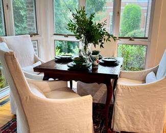Restoration Hardware dining chairs in casters! Slipcovered !
