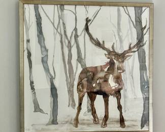 Large watercolor of a Moose