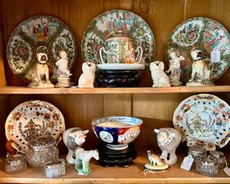 Imari, Staffordshire, Rose Canton, Rose Medallion, Sterling Silver....