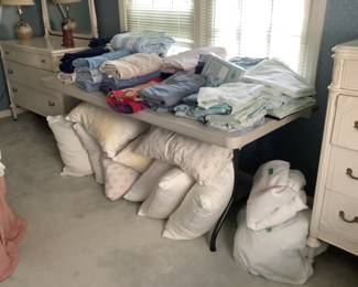 Lots of linens and pillows