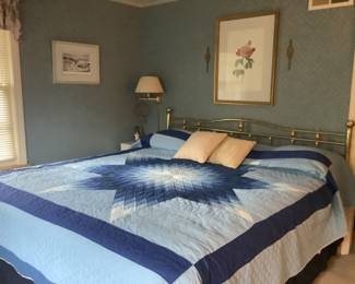 King brass headboard with mattress and box springs.  Presale $300 for all
