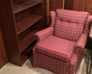 Ethan Allen Green and red print side chair,  presale $95, shelf presale $55