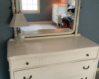 White dresser with mirror…
