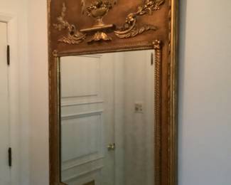 Antique mirror measures 38” w x 53” h. In excellent condition,  lots of detail.  